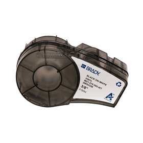 Brady M21-375-595-WT Fita de Etiquetas Original Vinil Texto Preto sobre Fundo Branco Largura 9,53mm x 6,40m