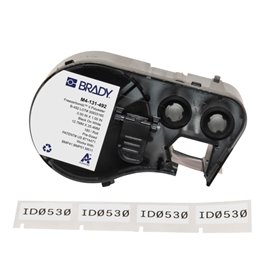 Brady M4-131-492 Fita de Etiquetas Original Poliester Ultrafinas para Laboratorio Texto Preto sobre Fundo Branco Largura 25,4