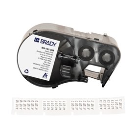 Brady M4-131-499 Fita de Etiquetas Original Tela de Nylon Texto Preto sobre Fundo Branco Largura 25,40mm x Alto 12,70mm
