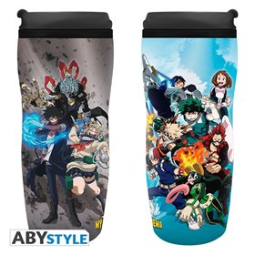 caneca de viagem abystyle my hero academia heróis e vilões
