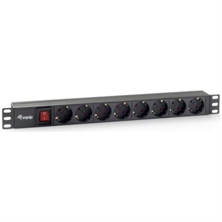 Equipar régua de energia de rack 19 polegadas 1u 8 soquetes 3500w interruptor 1,8 m