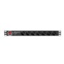 Lanberg power strip 1u 16a 7x schuko rack 19 polegadas 2m preto