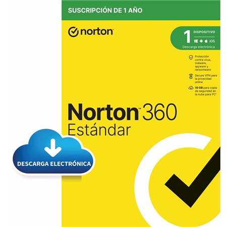 Antivírus norton 360 standard 10gb espanhol 1 usuário 1 dispositivo 1 ano esd electronica drmkey gum